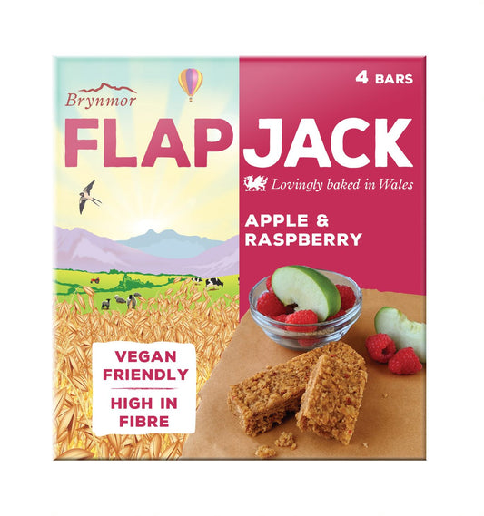 FLAPJACK Auzu pārslu batoniņš ar āboliem un avenēm 4x40g