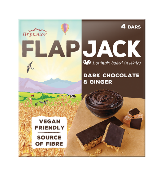 FLAPJACK Auzu pārslu batoniņš ar ingveru un tumšo šokolādi 4x40g