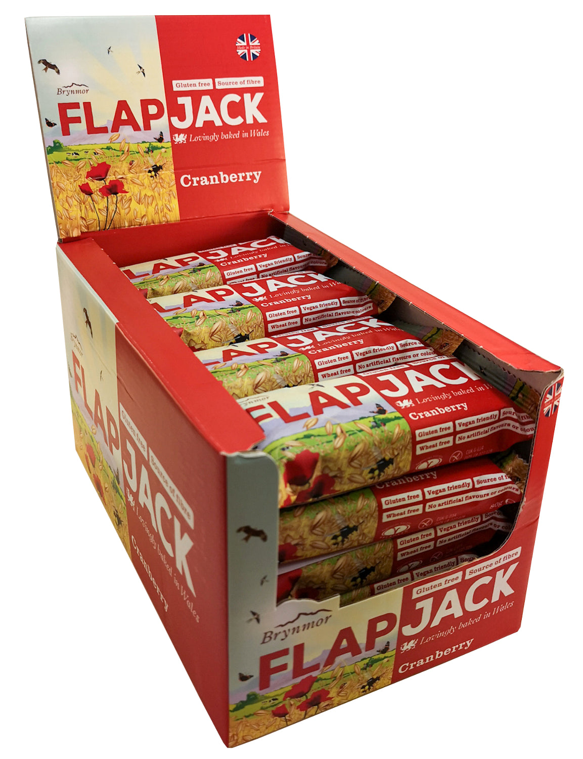 FLAPJACK Auzu pārslu batoniņi ar dzērvenēm 80g