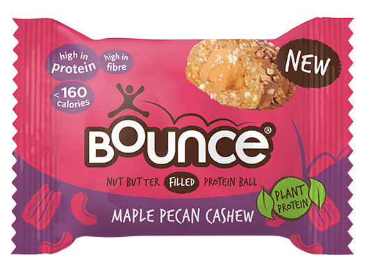 BOUNCE Proteīna bumba ar Indijas riekstu krēma pildījumu un kļavu sīrupa garšu VEGAN 35 g