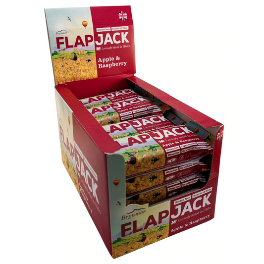 FLAPJACK Auzu pārslu batoniņi ar āboliem un avenēm 20x80g