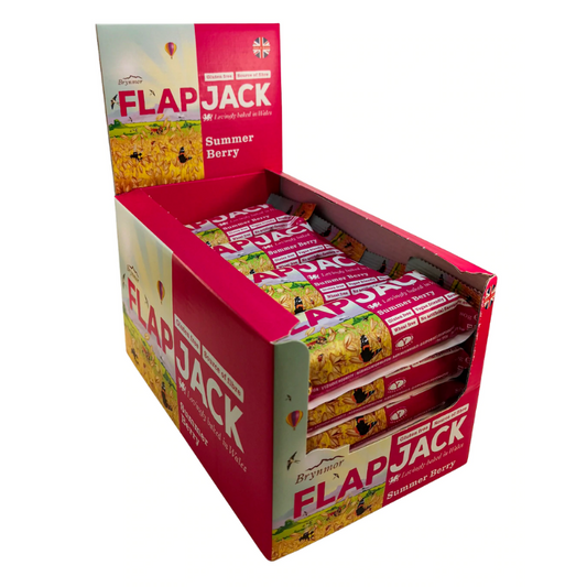 FLAPJACK Auzu pārslu batoniņi ar avenēm un zemenēm 20X80g