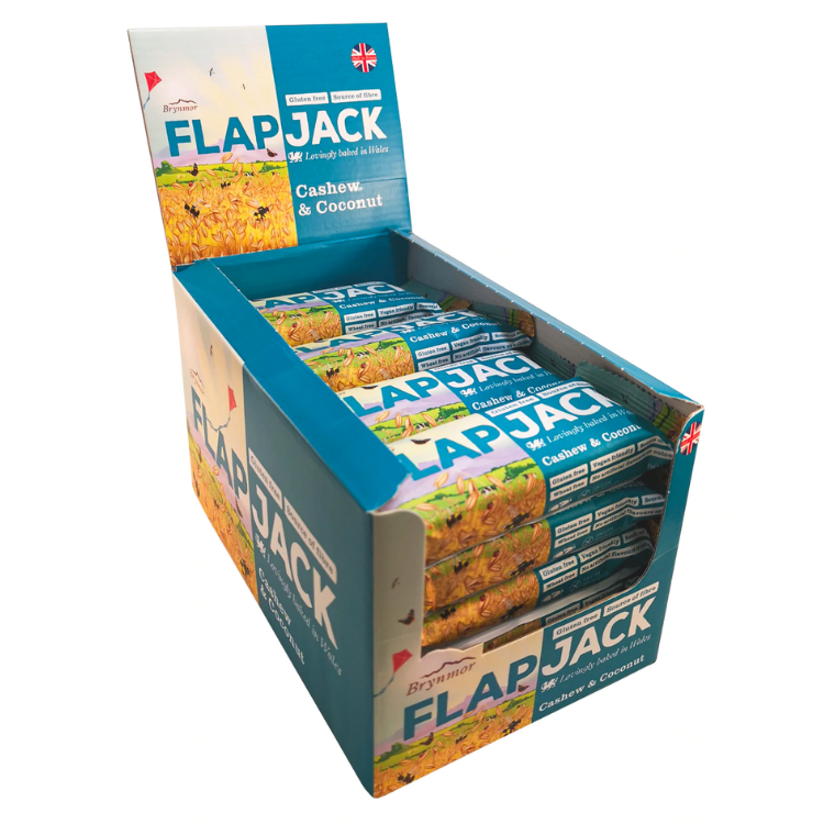 FLAPJACK Auzu pārslu batoniņi ar Indijas riekstiem un kokosriekstiem 20x80g