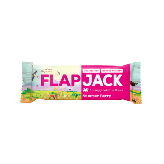 FLAPJACK Auzu pārslu batoniņš ar avenēm un zemenēm 80g