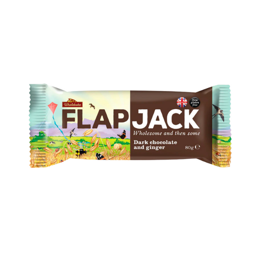 FLAPJACK Auzu pārslu batoniņš ar ingveru un tumšo šokolādi 80g