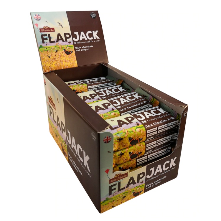 FLAPJACK Auzu pārslu batoniņš ar ingveru un tumšo šokolādi 80g